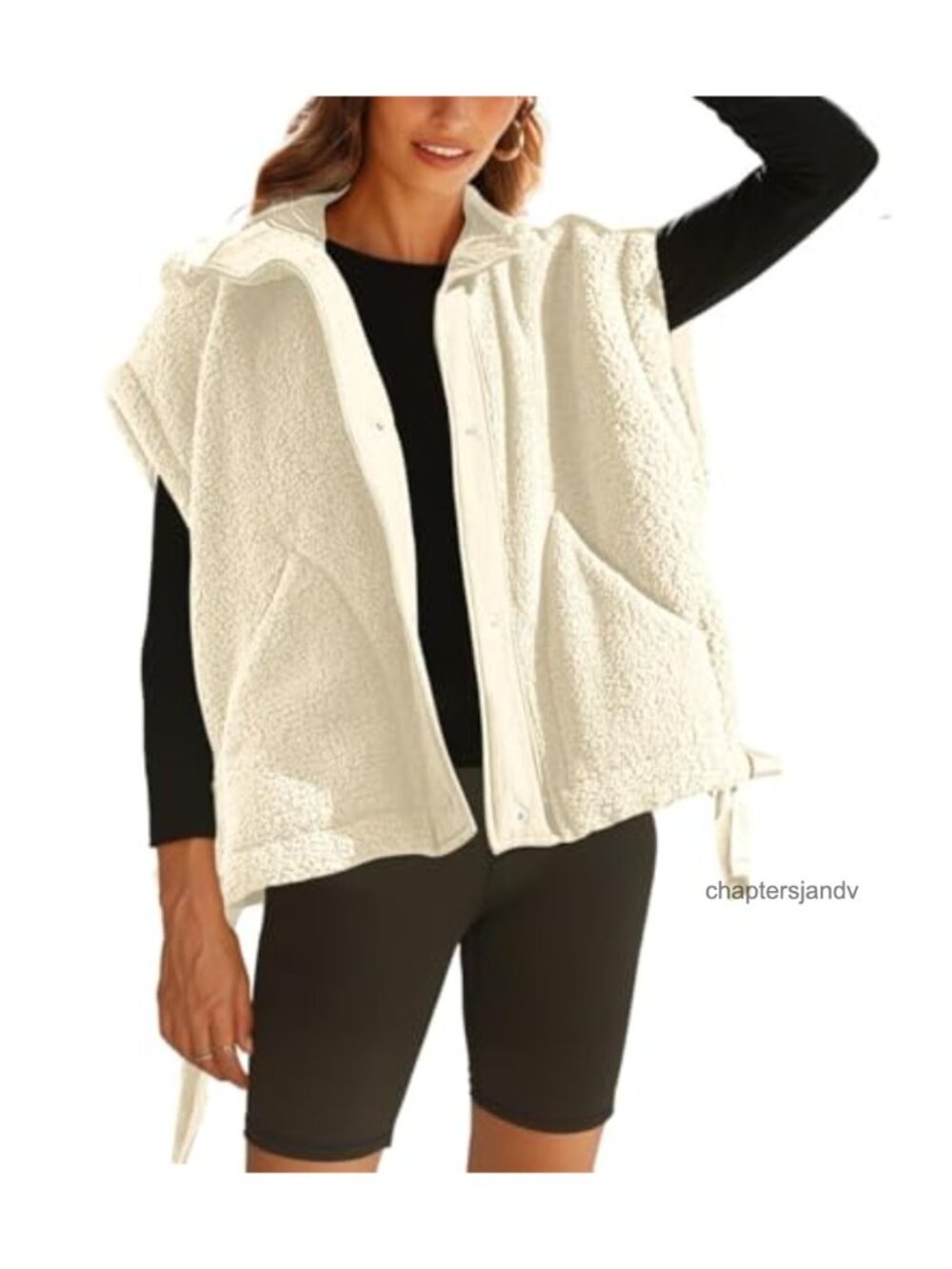 Fleece Vest Women Oversized Sleeveless Sherpa Jacket Loose Fit